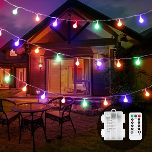 Batteriebetriebene Feenlichter, 60 LED 9 Meter Wasserdichte Lichterketten, 8 Beleuchtungsmodi,Weihnachtsdekoration für Schlafzimmer, Innen-und Außenbereich,Geburtstag,Party,Weihnachtsbaumdekoration von Oreunik