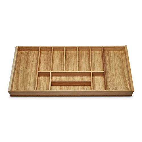 ORGA-BOX III EICHE Besteckeinsatz für 100er Schublade für Nobilia ab August 2012 (473 x 897 mm) Holz-Schubkasteneinsatz mit 11 Fächer von Orga-Box