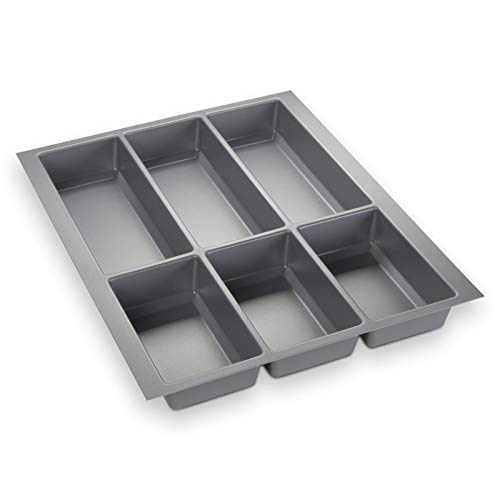Orga-Box® IV UNIVERSAL Besteckeinsatz Besteckkasten Silbergrau für 45er Schublade (473,5 x 376 mm) von Orga-Box