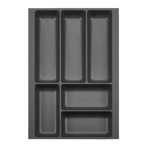 Orga-Box 2 Besteckeinsatz Tiefe: 461 x Breite: 309 mm anthrazit mit Canvas Struktur für 40er Nobilia Schublade bis 07/2012 (BITTE MESSEN SIE IHR SCHUBLADENINNENMAß!) von Orga-Box