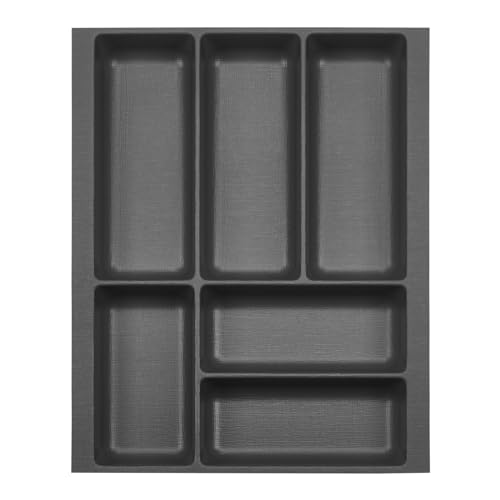 ORGA-BOX 2 Besteckeinsatz Tiefe: 461 x Breite: 359 mm anthrazit mit Canvas Struktur für 45er Nobilia Schublade bis 07/2012 (BITTE MESSEN SIE IHR SCHUBLADENINNENMAß!) von Orga-Box