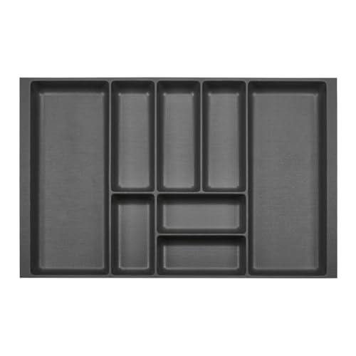 ORGA-BOX 2 Besteckeinsatz Tiefe: 461 x Breite: 709 mm anthrazit mit Canvas Struktur für 80er Nobilia Schublade bis 07/2012 (BITTE MESSEN SIE IHR SCHUBLADENINNENMAß!) von Orga-Box
