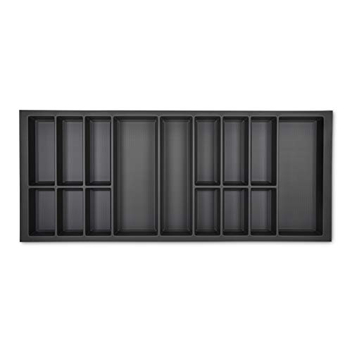 ORGA-BOX VII Design Besteckeinsatz basaltgrau 1126 x 474 mm Besteckaufbewahrung für Veriset Warendorf Küchen uvm. mit 120er Korpus von Orga-Box