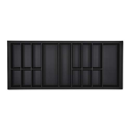 ORGA-BOX VII Design Besteckeinsatz schwarz 1126 x 474 mm Besteckaufbewahrung für Veriset Warendorf Küchen uvm. mit 120er Korpus von Orga-Box