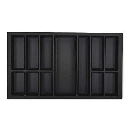 ORGA-BOX VII Design Besteckeinsatz schwarz 826 x 474 mm Besteckkasten für Beeck Siematic Schröder Küchen uvm. mit 90er Korpus von Orga-Box