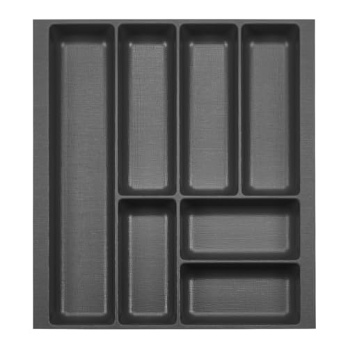 Orga-Box 2 Besteckeinsatz Tiefe: 461 x Breite: 409 mm anthrazit mit Canvas Struktur für 50er Nobilia Schublade bis 07/2012 (BITTE MESSEN SIE IHR SCHUBLADENINNENMAß!) von Orga-Box