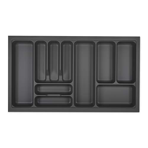 Orga-Box I Besteckeinsatz 819 x 473 oriongrau mit Perlstruktur und Anti-Rutschbeschichtung für Tandembox Antaro/Intivo u. ModernBox im 90er Schrank Besteckkasten von Orga-Box