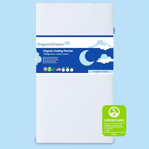 ORGANICDREAM Kühlende Premier 2-stufige Kinderbett- und Kleinkindmatratze, reduziert nachweislich Erstickungsgefahr und Greenguard Gold-zertifiziert von Organic Dream
