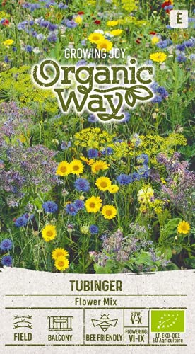 Organic Way | BLUMENMISCHUNG TUBINGER samen | Blumensesamen | Eine bunte, angenehm duftende Sommerblumenmischung für Ihr Blumengarten | 1 Pack von Organic Way