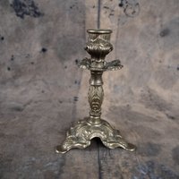 Barock Kerzenständer Messing Blumen Kerzenhalter Vintage Altar von Organiccloth