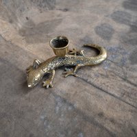 Eidechse Kerzenhalter Vintage Messing Gecko Geschenke von Organiccloth