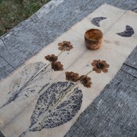 Halbmond Altartuch Samhain Handgefertigte Leinen Tischläufer Tarot Tuch Chabu Für Gongfu Cha von Organiccloth