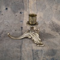 Jugendstil Kerzenständer Blumenleuchter Aus Messing von Organiccloth