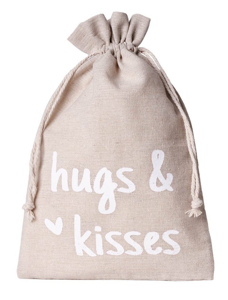 Organzabeutel24 Geschenkbox 2 Geschenkbeutel, Leinensäckchen mit Gruß - huggs & kisses -, lebensmittelgeeignet Organzabeutel24 Geschenkbox 2 Geschenkbeutel, Leinensäckchen mit Gruß - huggs & kisses -, lebensmittelgeeignet von Organzabeutel24