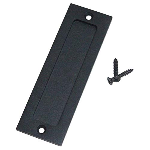 Orgerphy 7? Barn Door Handle Finger Pull Set in Black | Heavy Duty Modern Simple Invisible Handle for Gates Garages Sheds Barn Door, Pocket Door | with Flat Bottom Easy to Install von Orgerphy