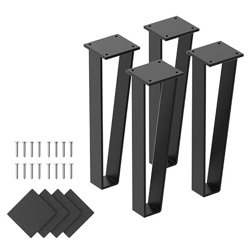 Orgerphy Metall-Bankbeine, 25,4 cm, dreieckige Form, robuste Tischbeine, Möbelbeine, schwarzes Metall für Sofa, Couch, Kommode, Metallbeine für Couchtisch (25,4 cm) von Orgerphy