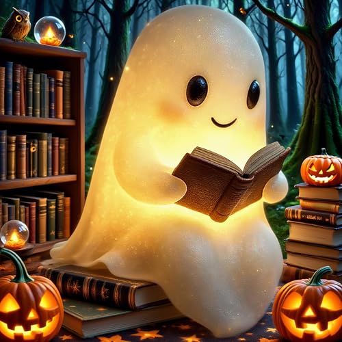 Orgonite Geist Nachtlicht, Ghost Reading Book Lamp, Halloween Deko LED Geister Lampe, Halloween-Dekoration für Schlafzimmer, Wohnzimmer, Party Orgonite Geist Nachtlicht, Ghost Reading Book Lamp, Halloween Deko LED Geister Lampe, Halloween-Dekoration für Schlafzimmer, Wohnzimmer, Party von Orgonite