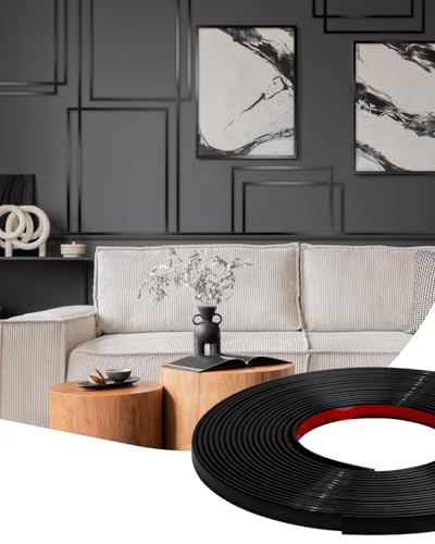 Orgthin Selbstklebende Zierleiste flexible PVC – 8m Kantenschutz & Abdeckleiste für Wand, Decke, Möbel, Spiegel & Backsplash, Schwarz Orgthin Selbstklebende Zierleiste flexible PVC – 8m Kantenschutz & Abdeckleiste für Wand, Decke, Möbel, Spiegel & Backsplash, Schwarz von Orgthin