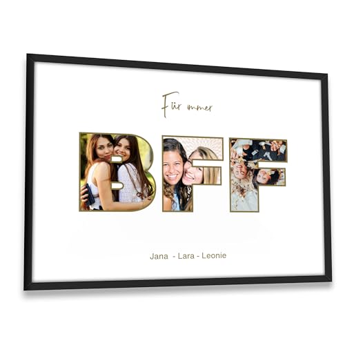 Oriamo BFF Geschenke | Foto Poster | personalisierbar | Weihnachtsgeschenkideen | Beste Freundin | zum Hinstellen oder Aufhängen – Personalisierte Geschenke - DIN A4 (Rahmen wählbar) von Oriamo