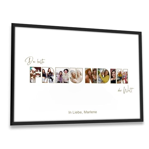 Oriamo Freundin Geschenk | Fotoposter | Personalisierte Geschenke | Geburtstagsgeschenk | Familien Weihnachtsgeschenkidee zum Hinstellen oder Aufhängen – DIN A5 (Rahmen wählbar) von Oriamo