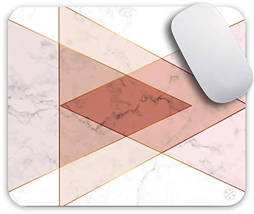 Oriday Gaming Mouse pad gewohnheit für heim und büro, modernes Design für Frauen griffige Gummi (dreieck auf marmor) 24cm x 20cm von Oriday