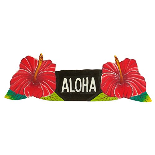 Oriental Galerie Aloha Holzschild Südsee Hawaii Wandbrett Türschild Bild Blume Partyschild A8 von Oriental Galerie