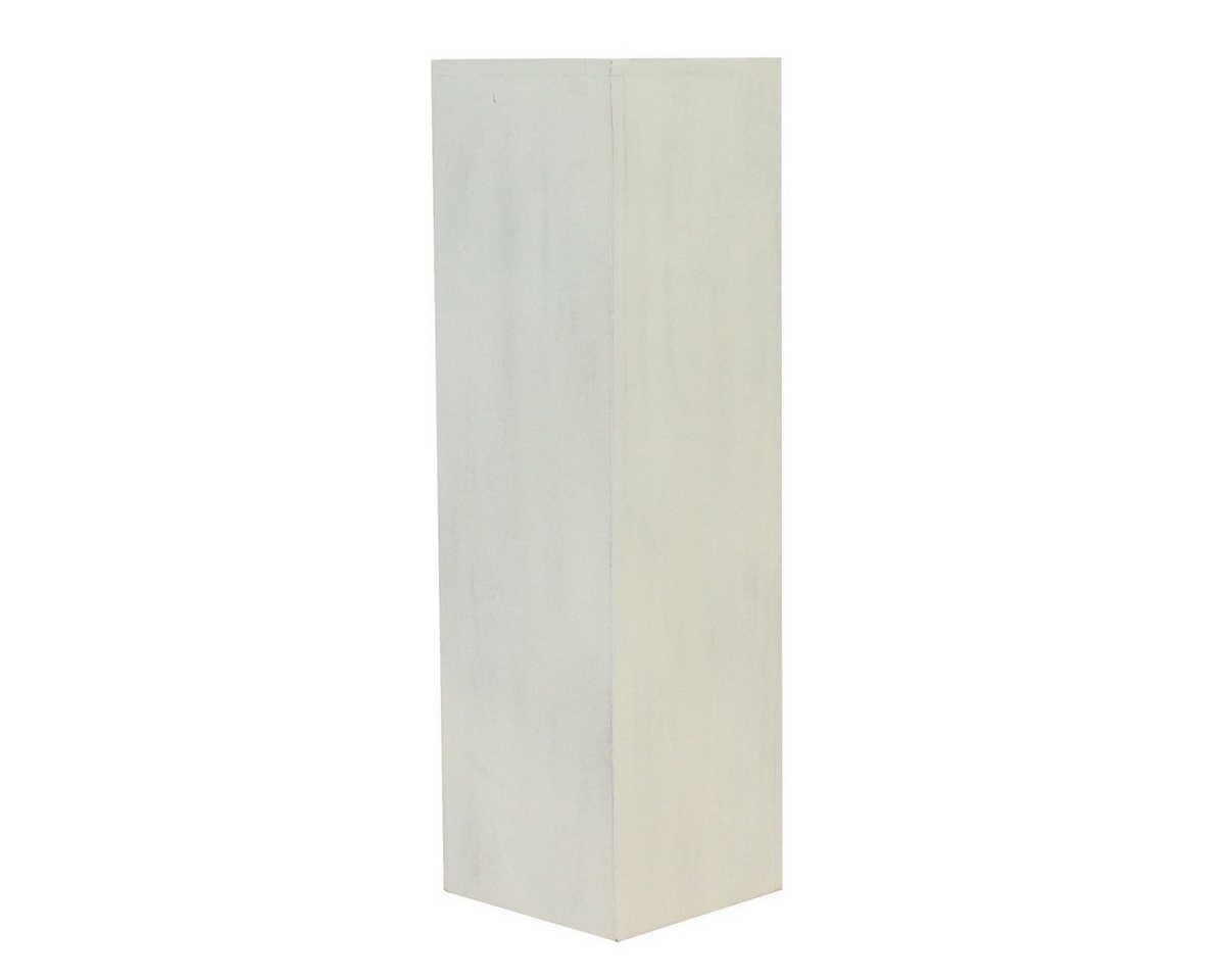 Oriental Galerie Blumenhocker Massive Holz Säule Viereckig Podest Lime-Weiß klein 65cm (1 St) von Oriental Galerie