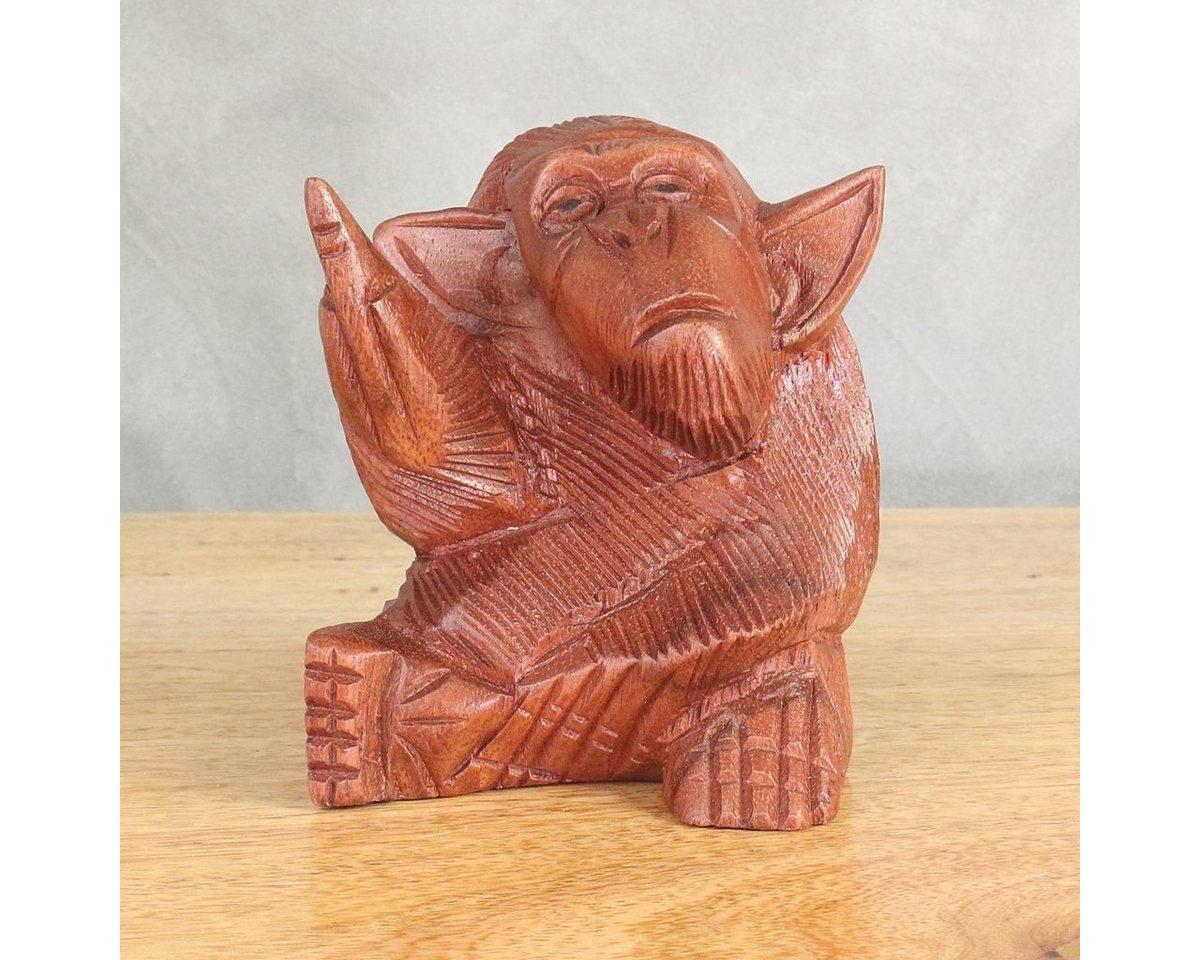 Oriental Galerie Dekofigur Affe Holzfigur Stinkefinger 10 cm (1 St) von Oriental Galerie