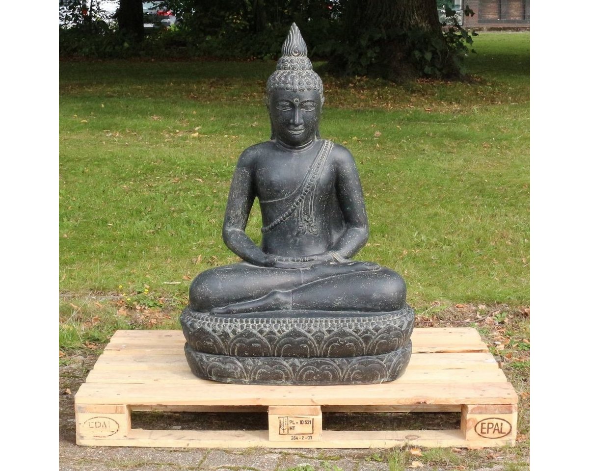 Oriental Galerie Dekofigur Buddha Figur sitzend Garten Steinfigur Suko Thai 100 cm (1 St) von Oriental Galerie