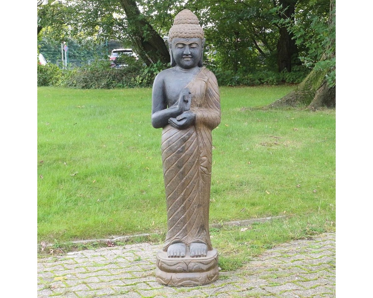 Oriental Galerie Dekofigur Buddha Figur stehend Steinfigur Greenstone Antik Chakra 175 cm (1 St) von Oriental Galerie
