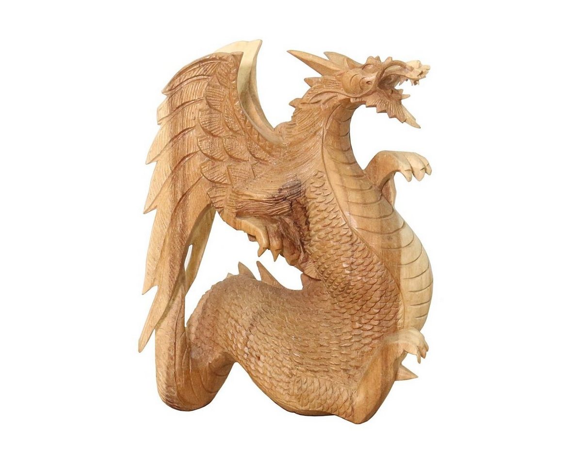 Oriental Galerie Dekofigur Drache Holzfigur Natur 30 cm (1 St) von Oriental Galerie