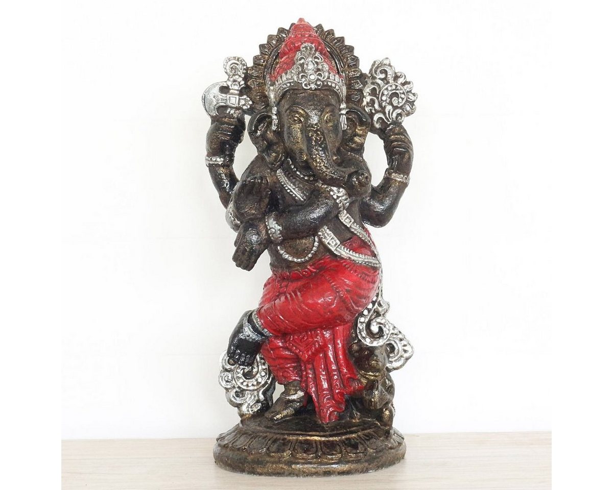 Oriental Galerie Dekofigur Figur Ganesha Elefant stehend Rot Gold Resin 52 cm (1 St) von Oriental Galerie