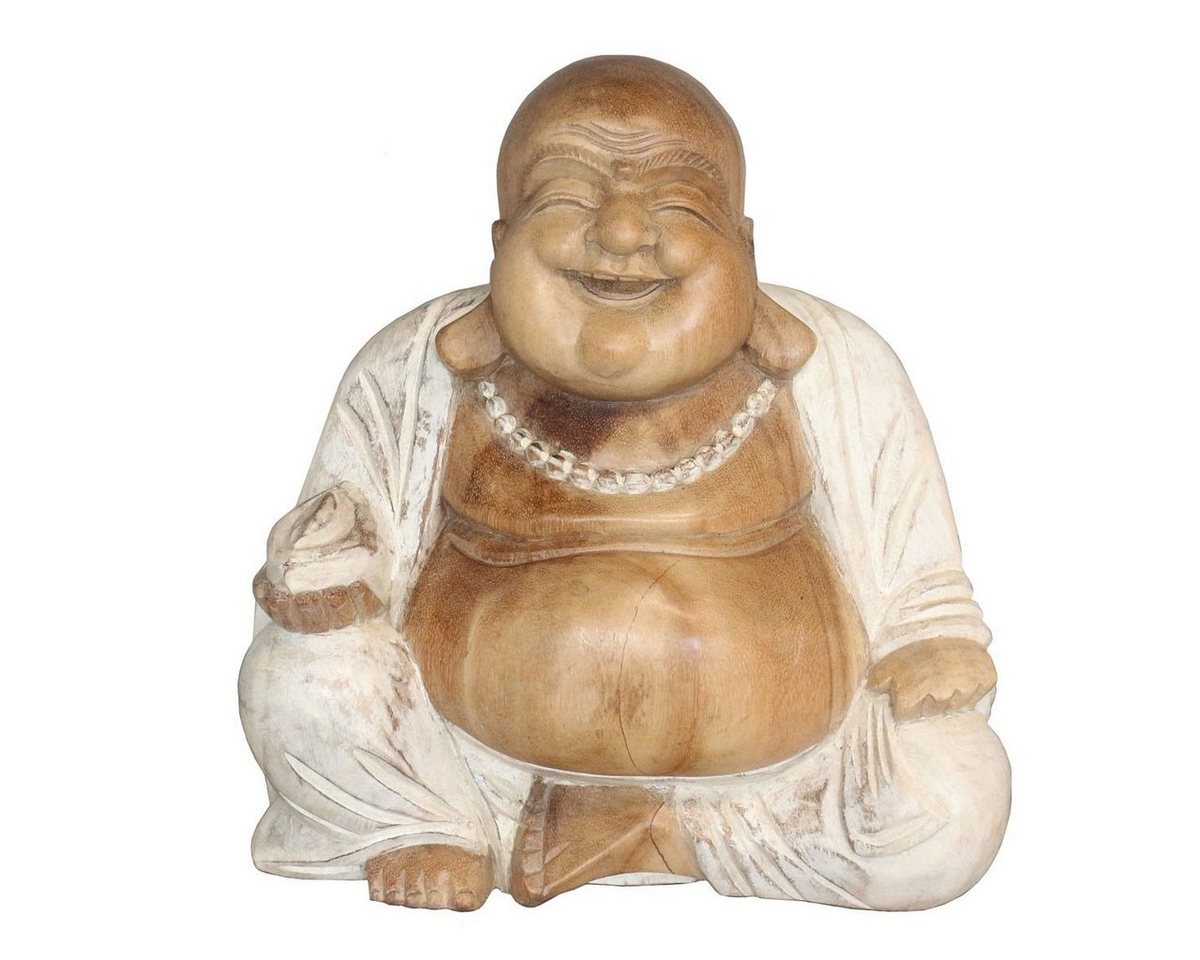 Oriental Galerie Dekofigur Figur Sitzender Happy Buddha Weiß 30 cm (1 St) von Oriental Galerie