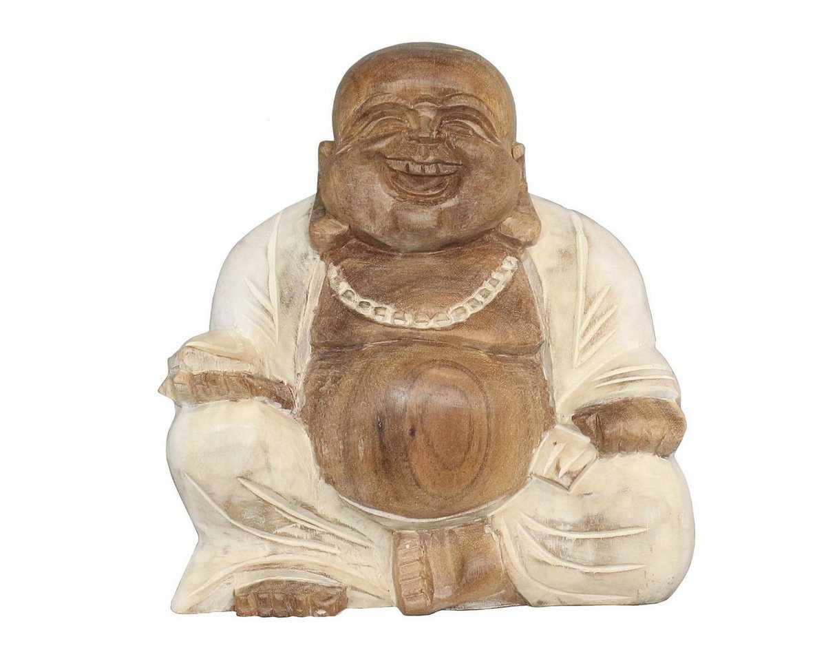 Oriental Galerie Dekofigur Figur Sitzender Happy Buddha Weiß klein 15 cm (1 St) von Oriental Galerie