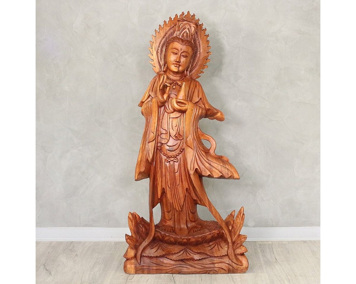 Oriental Galerie Dekofigur Guanyin Guan Yin Holz Figur Skulptur 100 cm (1 St) von Oriental Galerie