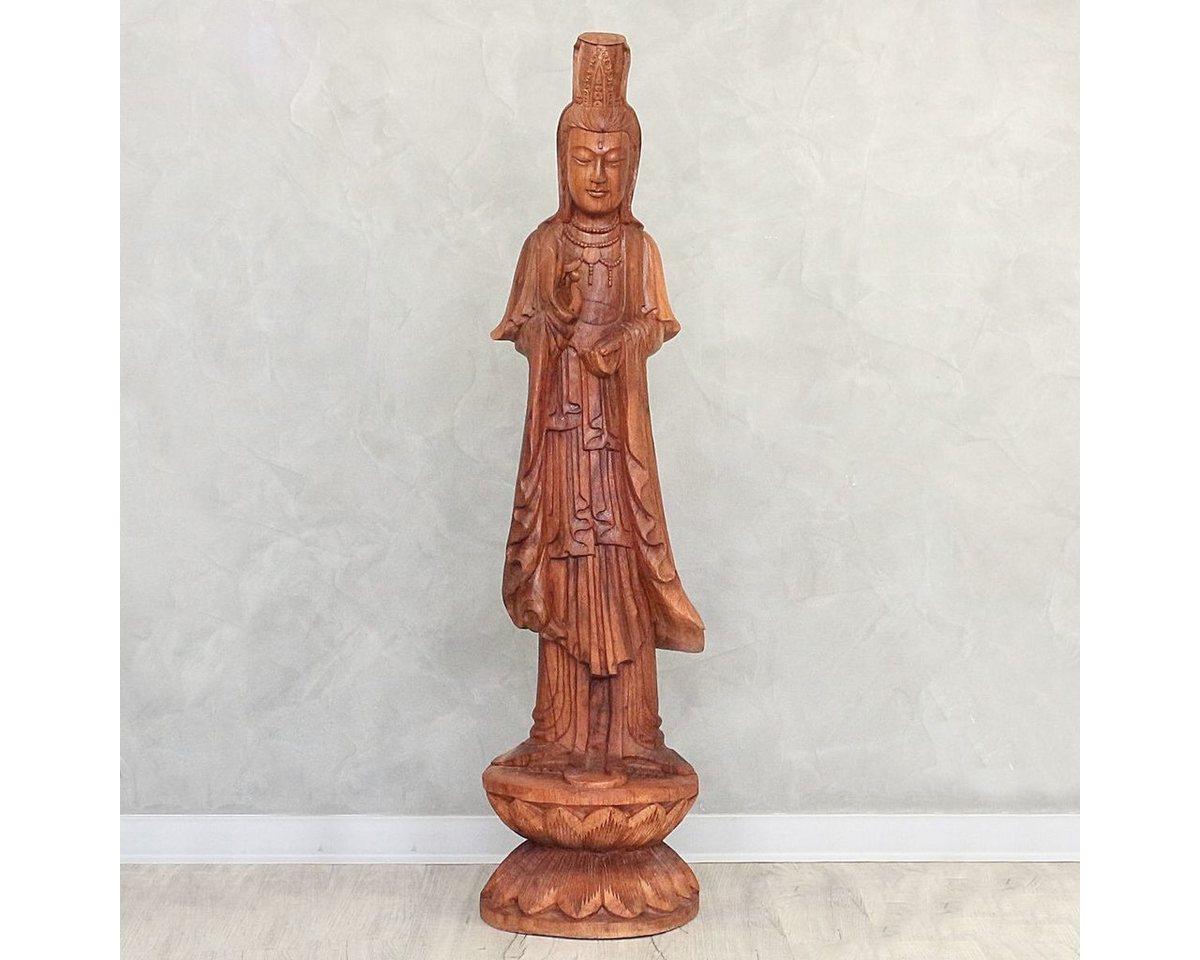 Oriental Galerie Dekofigur Guanyin Guan Yin Holz Figur Skulptur 102 cm (1 St) von Oriental Galerie
