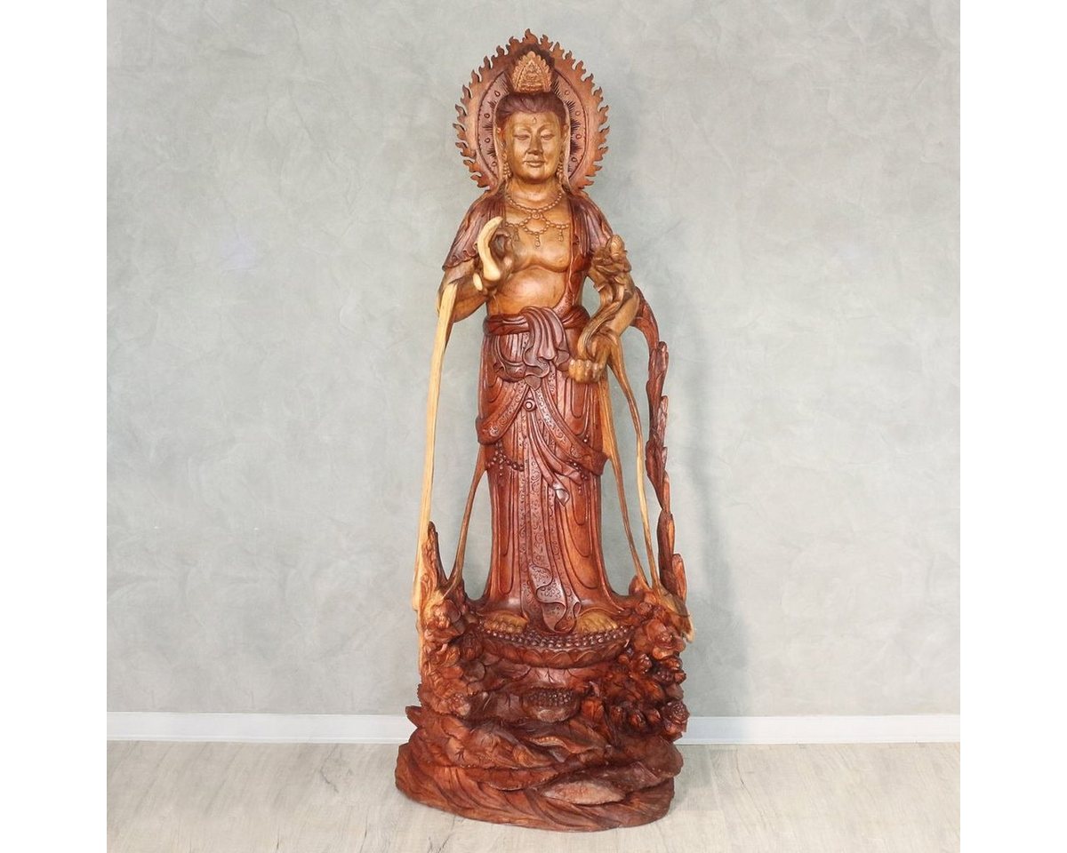 Oriental Galerie Dekofigur Guanyin Guan Yin Holz Figur Skulptur 153 cm (1 St) von Oriental Galerie