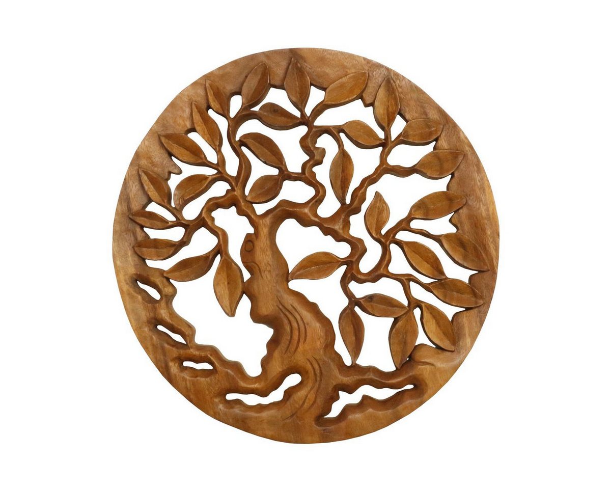 Oriental Galerie Holzbild Mandala Lebensbaum Wandbild Holz 40 cm, Lebensbaum (1 St), Dekoration zum aufhängen, Schnitzerei, Tree of life von Oriental Galerie