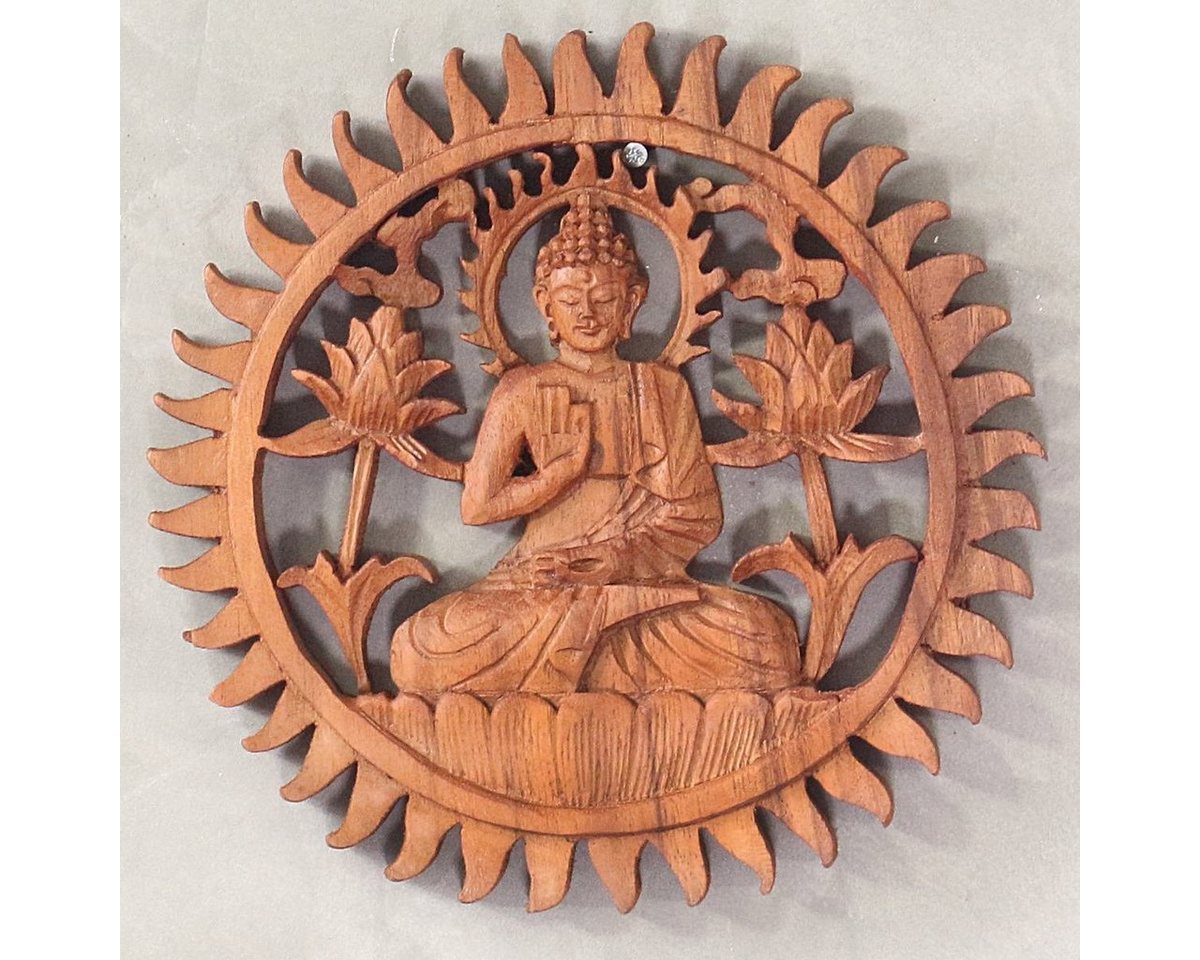 Oriental Galerie Holzbild Wandbild Relief Holz Buddha 20 cm, Buddha (1 St) von Oriental Galerie