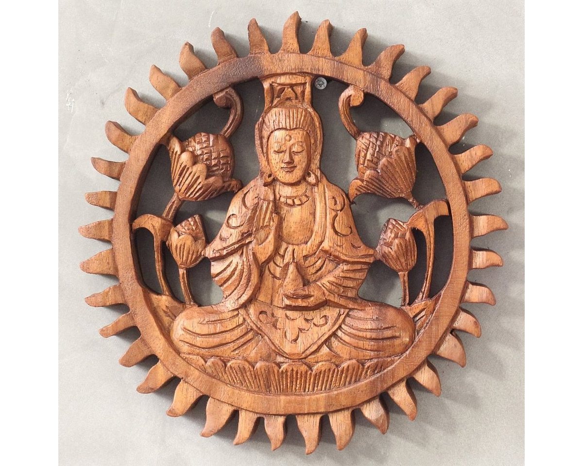 Oriental Galerie Holzbild Wandbild Relief Holz Guanyin Guan Yin 20 cm, Guanyin (1 St) von Oriental Galerie