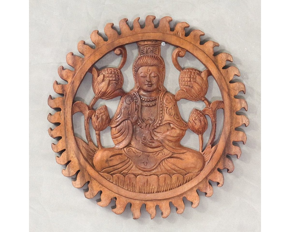 Oriental Galerie Holzbild Wandbild Relief Holz Guanyin Guan Yin 30 cm, Guanyin (1 St) von Oriental Galerie