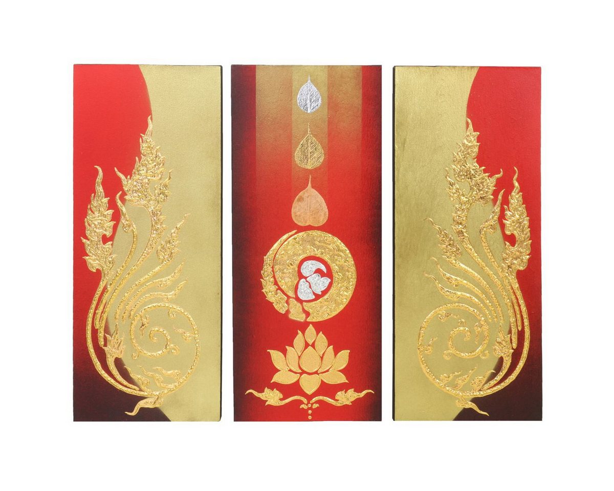 Oriental Galerie Leinwandbild Bild Wand Deko Leinwand Triptychon 70 cm Nr. 1, Abstrakt (3 St) von Oriental Galerie