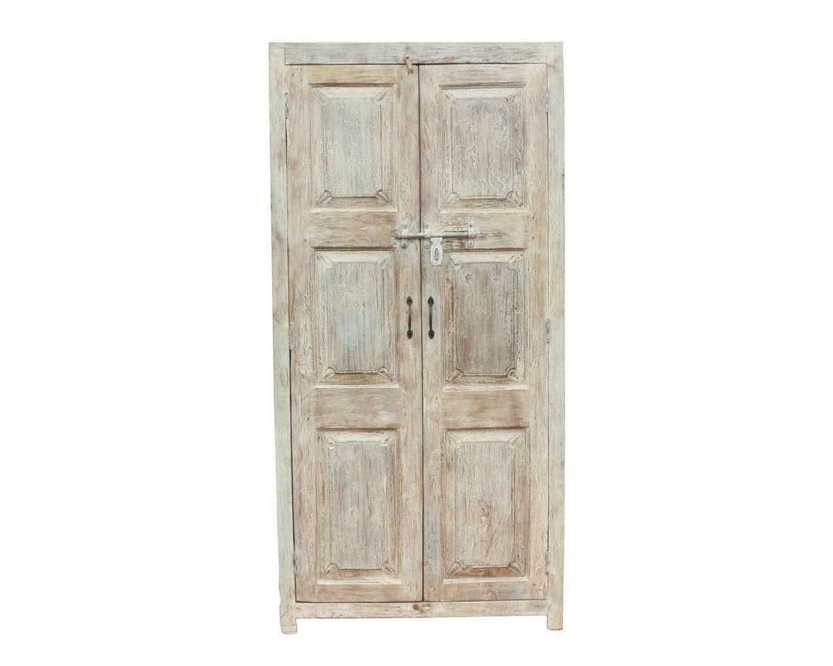 Oriental Galerie Mehrzweckschrank Schrank Weiß Indischer Flurschrank 185 cm (1-St) Wohnzimmerschrank Landhausstil weiß, Buffetschrank, Esszimmerschrank von Oriental Galerie