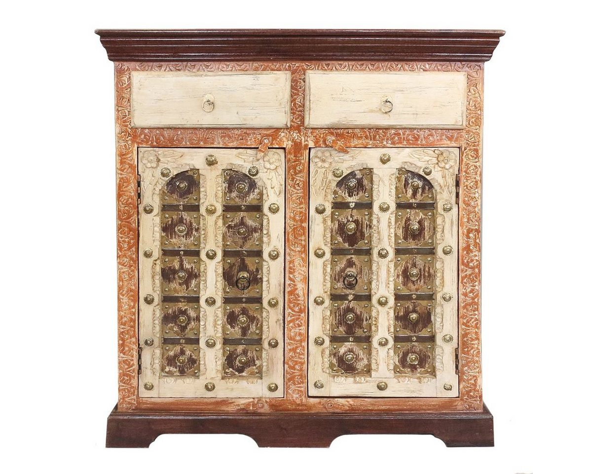 Oriental Galerie Mehrzweckschrank Sideboard Kommode Schrank Antik Massiv Indien 90 cm von Oriental Galerie