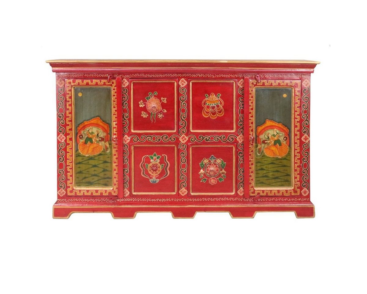Oriental Galerie Mehrzweckschrank Tibet Sieboard Wandschrank Jirki Rot 150 cm von Oriental Galerie