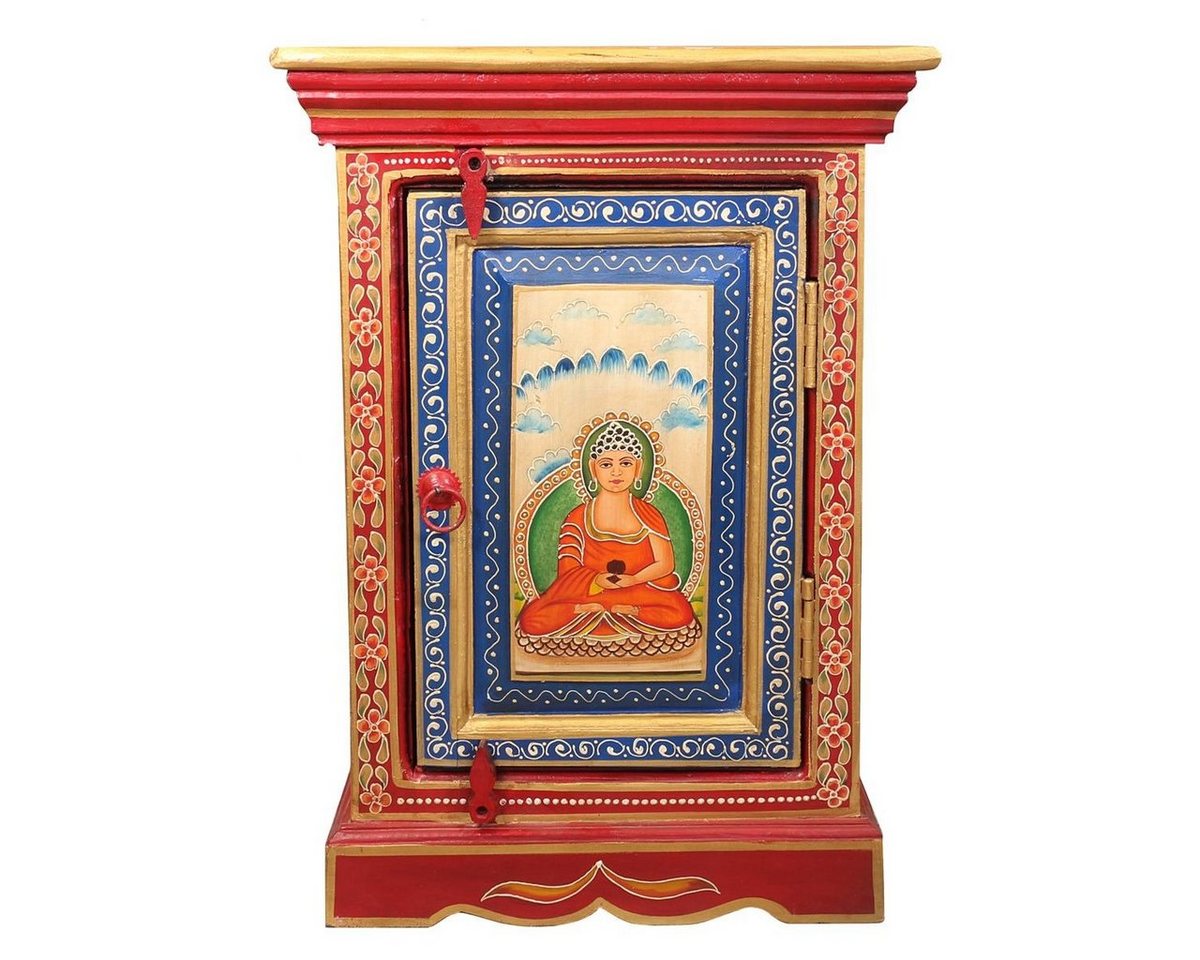 Oriental Galerie Mehrzweckschrank Tibet Wandschrank Faiza Buddha Rot 65 cm von Oriental Galerie