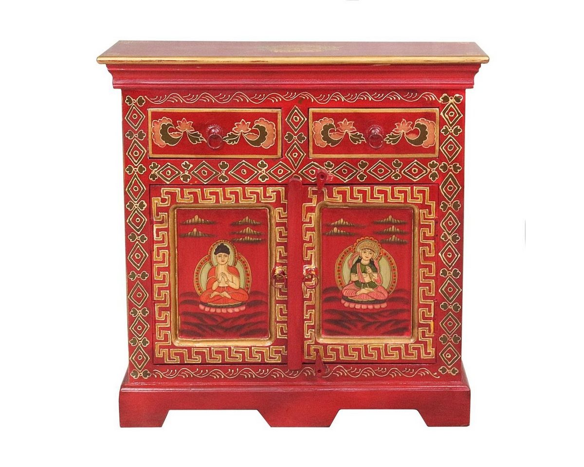 Oriental Galerie Mehrzweckschrank Tibet Wandschrank Jinpa Rot 76 cm von Oriental Galerie