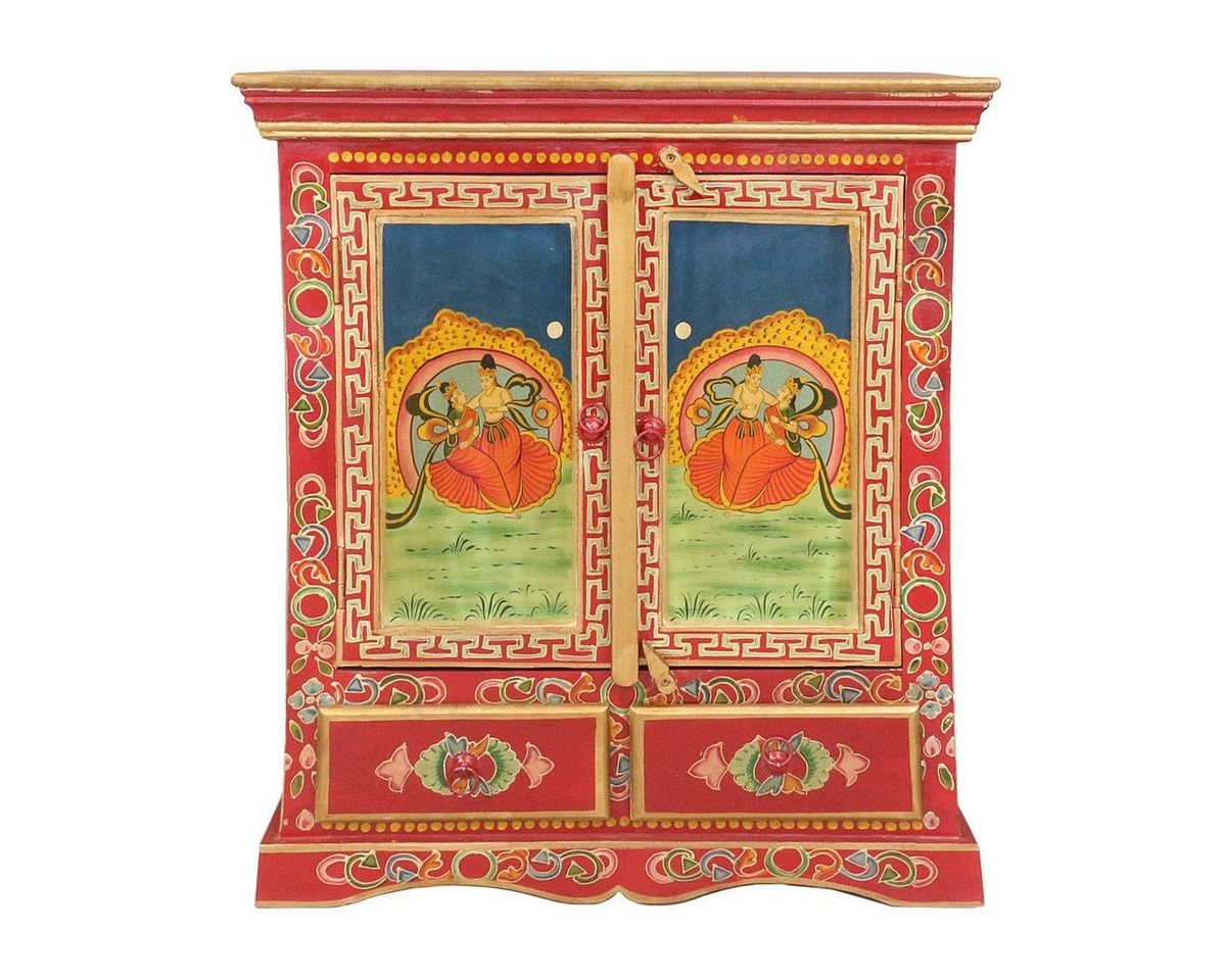 Oriental Galerie Mehrzweckschrank Tibet Wandschrank Sarma Rot 90 cm von Oriental Galerie