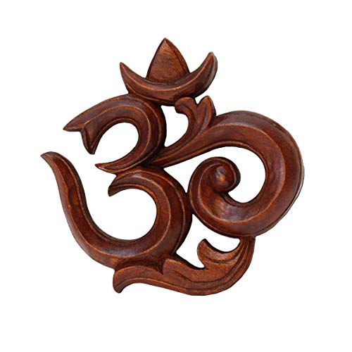 Om Symbol Aum/Ohm Zeichen Relief Matra Devanagari Deko Soar Holz ca. 20 x 20cm von Oriental Galerie