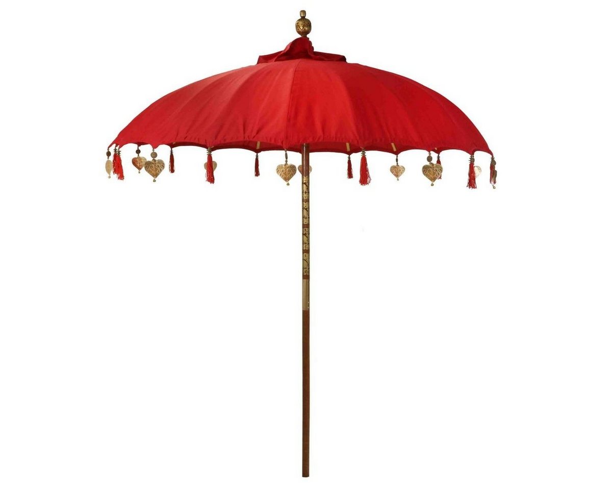 Oriental Galerie Sonnenschirm XXL Bali-Sonnenschirm 220 Ø cm Rot von Oriental Galerie